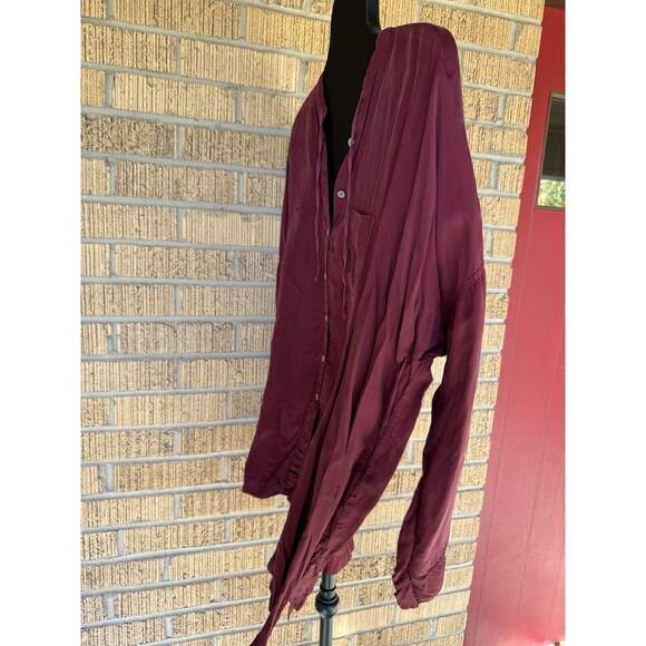 Johnny Was Pete & Greta Long Sleeve Capras Blouse Shirt Tunic Sz Small Burgundy - Picture 5 of 12